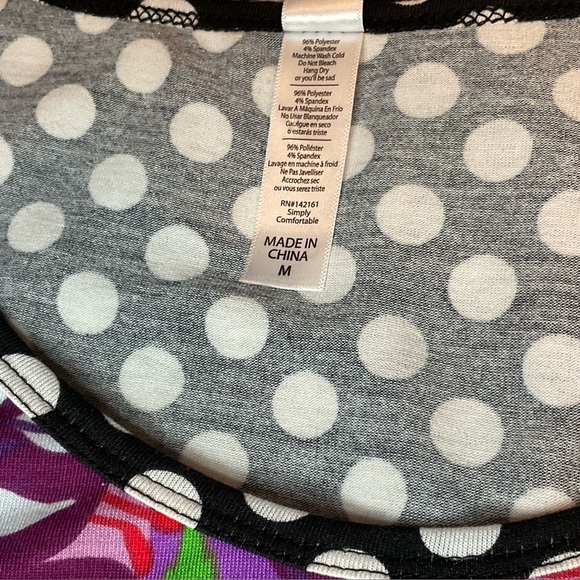 LuLaRoe Floral w/Polka Dot Sleeves - Purple Multi *Coupon - Picture 9 of 11